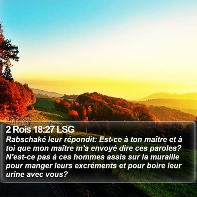 2 Rois 18:27 LSG Bible Verse Image