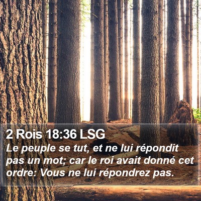 2 Rois 18:36 LSG Bible Verse Image