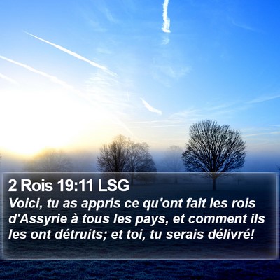 2 Rois 19:11 LSG Bible Verse Image