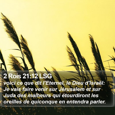 2 Rois 21:12 LSG Bible Verse Image
