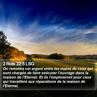 2 Rois 22:5 LSG Bible Verse Image