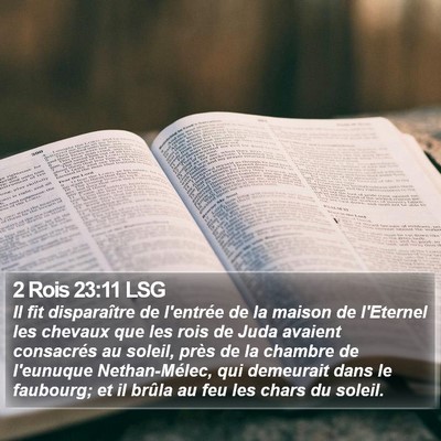 2 Rois 23:11 LSG Bible Verse Image