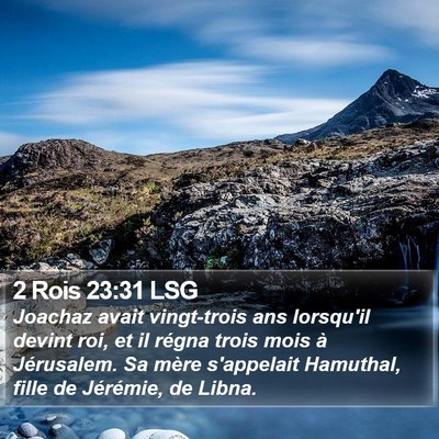 2 Rois 23:31 LSG Bible Verse Image