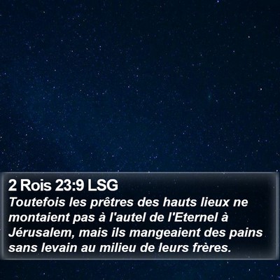 2 Rois 23:9 LSG Bible Verse Image