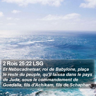 2 Rois 25:22 LSG Bible Verse Image