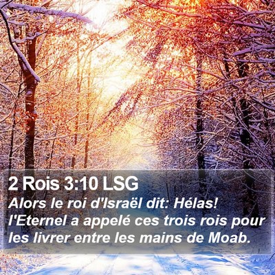 2 Rois 3:10 LSG Bible Verse Image