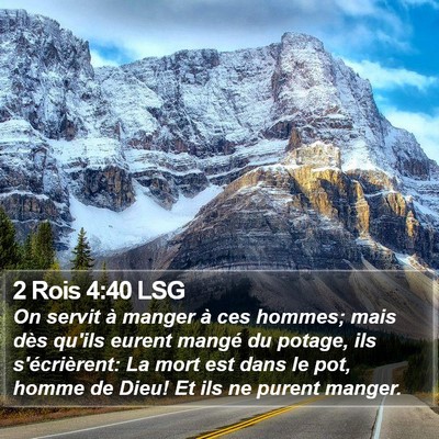 2 Rois 4:40 LSG Bible Verse Image