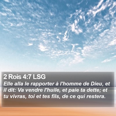 2 Rois 4:7 LSG Bible Verse Image