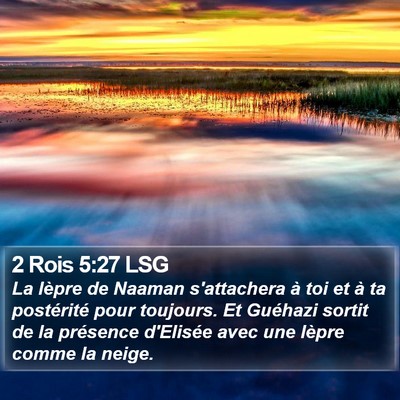 2 Rois 5:27 LSG Bible Verse Image