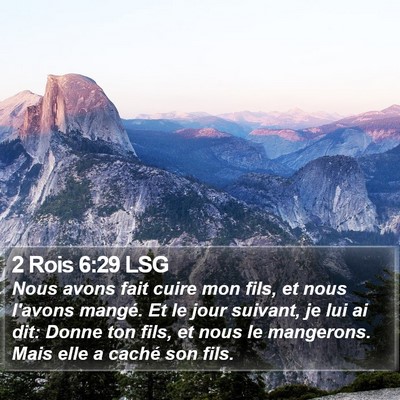 2 Rois 6:29 LSG Bible Verse Image