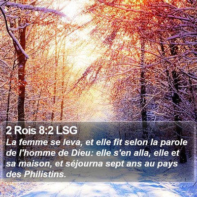 2 Rois 8:2 LSG Bible Verse Image