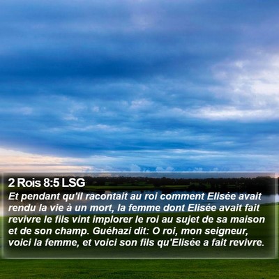 2 Rois 8:5 LSG Bible Verse Image