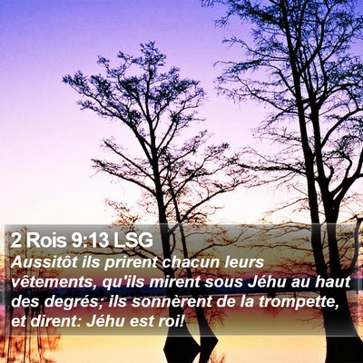 2 Rois 9:13 LSG Bible Verse Image