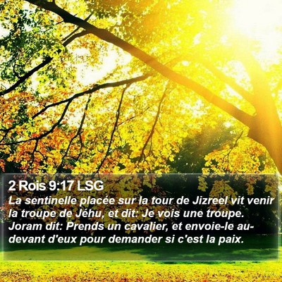 2 Rois 9:17 LSG Bible Verse Image