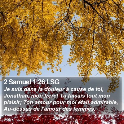 2 Samuel 1:26 LSG Bible Verse Image