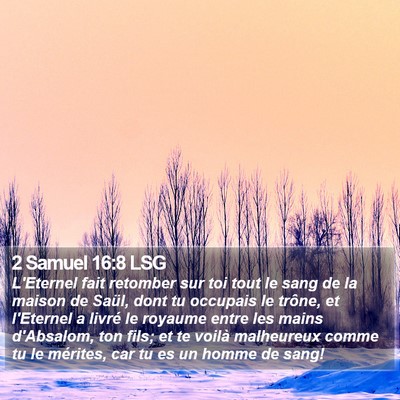 2 Samuel 16:8 LSG Bible Verse Image