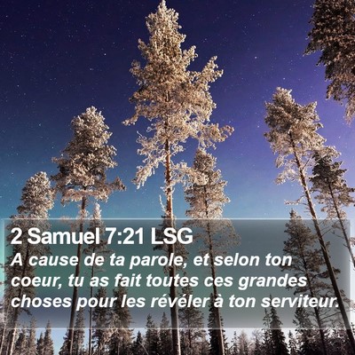 2 Samuel 7:21 LSG Bible Verse Image