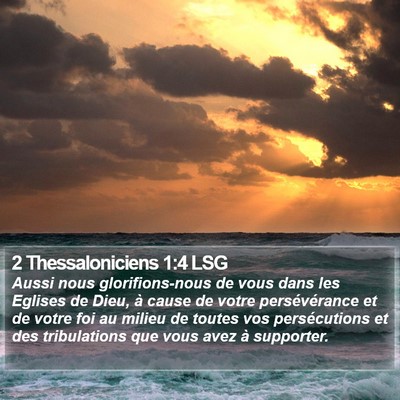 2 Thessaloniciens 1:4 LSG Bible Verse Image