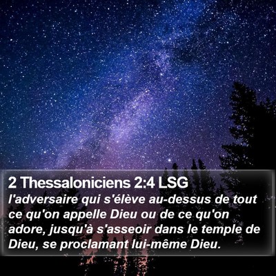 2 Thessaloniciens 2:4 LSG Bible Verse Image