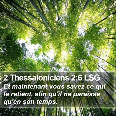 2 Thessaloniciens 2:6 LSG Bible Verse Image