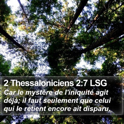 2 Thessaloniciens 2:7 LSG Bible Verse Image