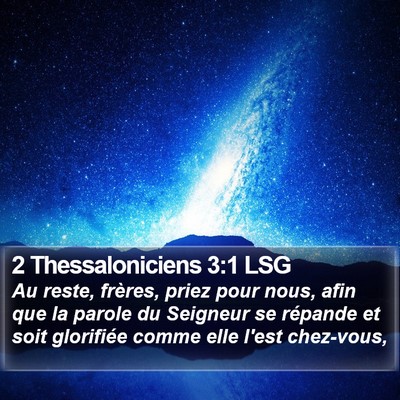 2 Thessaloniciens 3:1 LSG Bible Verse Image