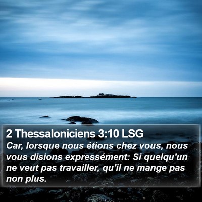 2 Thessaloniciens 3:10 LSG Bible Verse Image