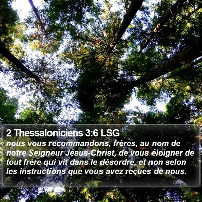 2 Thessaloniciens 3:6 LSG Bible Verse Image