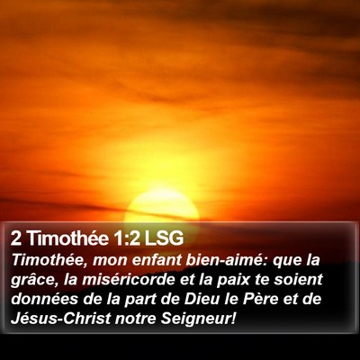 2 Timothée 1:2 LSG Bible Verse Image