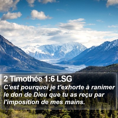 2 Timothée 1:6 LSG Bible Verse Image