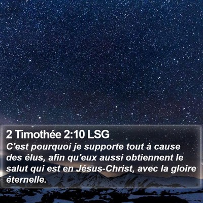 2 Timothée 2:10 LSG Bible Verse Image