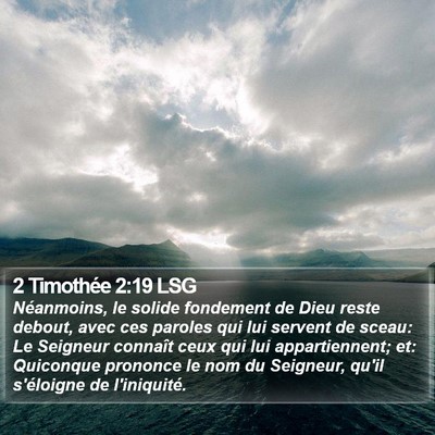 2 Timothée 2:19 LSG Bible Verse Image