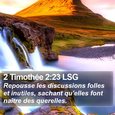 2 Timothée 2:23 LSG Bible Verse Image