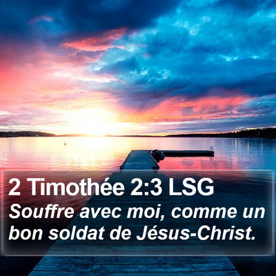2 Timothée 2:3 LSG Bible Verse Image