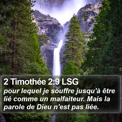 2 Timothée 2:9 LSG Bible Verse Image