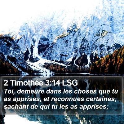 2 Timothée 3:14 LSG Bible Verse Image
