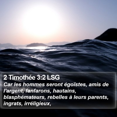 2 Timothée 3:2 LSG Bible Verse Image