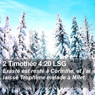 2 Timothée 4:20 LSG Bible Verse Image