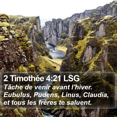 2 Timothée 4:21 LSG Bible Verse Image