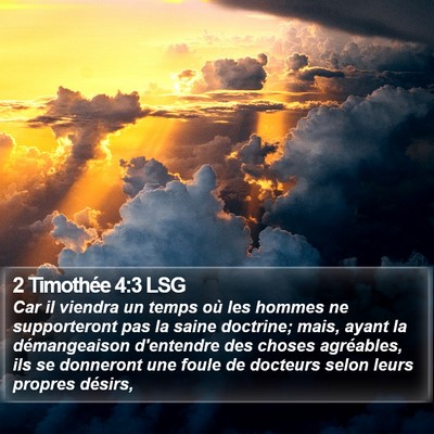 2 Timothée 4:3 LSG Bible Verse Image
