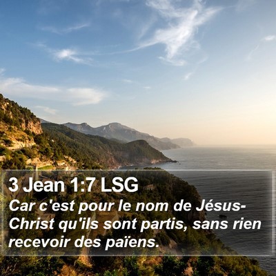 3 Jean 1:7 LSG Bible Verse Image