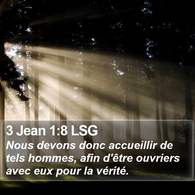 3 Jean 1:8 LSG Bible Verse Image