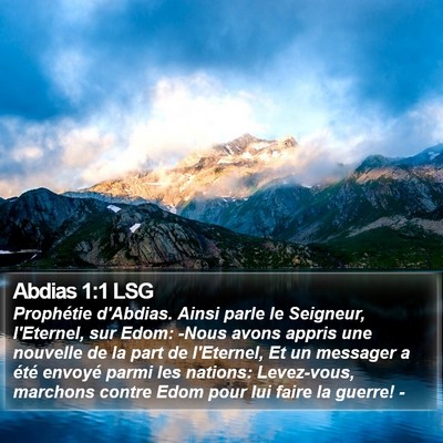 Abdias 1:1 LSG Bible Verse Image