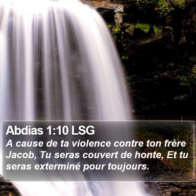 Abdias 1:10 LSG Bible Verse Image