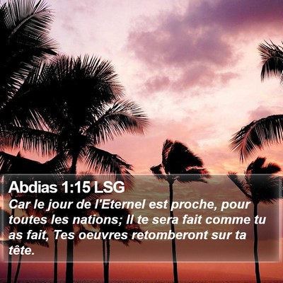 Abdias 1:15 LSG Bible Verse Image