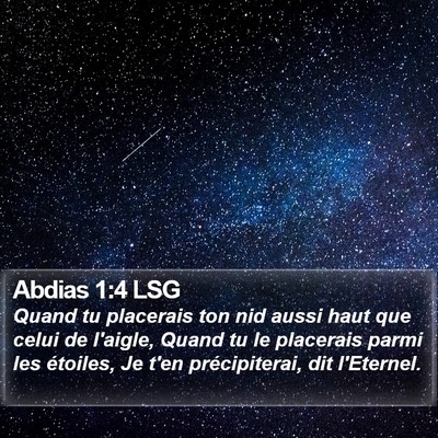 Abdias 1:4 LSG Bible Verse Image