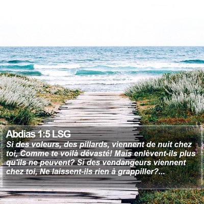 Abdias 1:5 LSG Bible Verse Image
