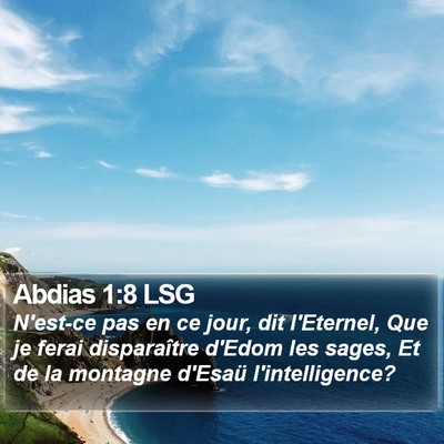 Abdias 1:8 LSG Bible Verse Image