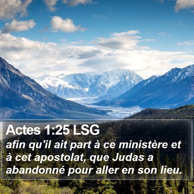 Actes 1:25 LSG Bible Verse Image