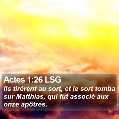 Actes 1:26 LSG Bible Verse Image